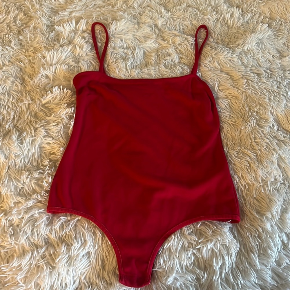 Red Free People Bodysuit